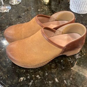 Dansko Tan and Brown Women's Clogs